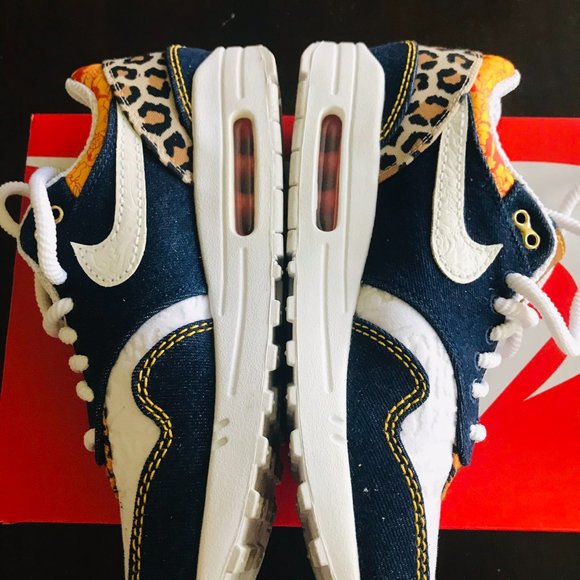 Nike Air Max 1 Premium Denim Leopard - Picture 5 of 7